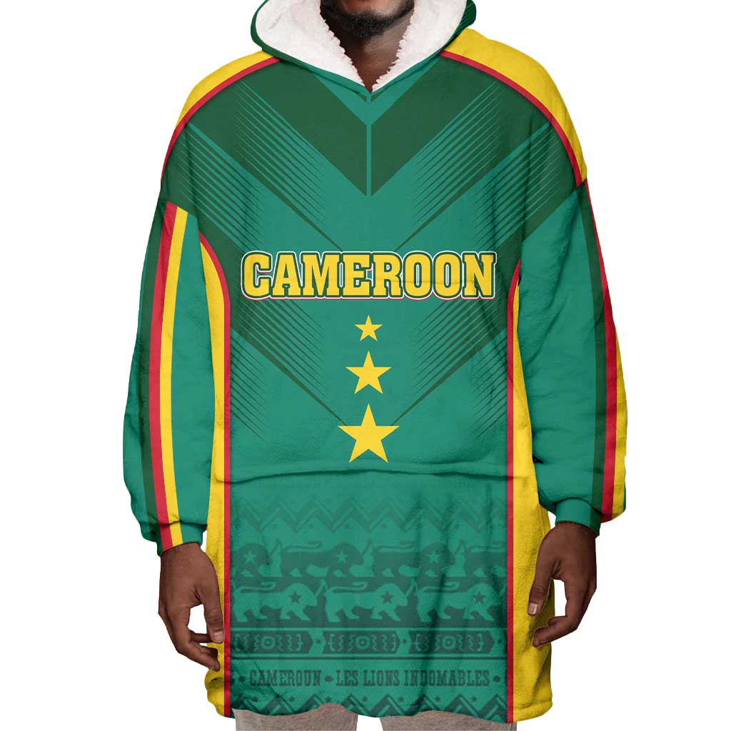 Custom Cameroon Football Wearable Blanket Hoodie Nations Cup 2024 Les Lions Indomptables LT7