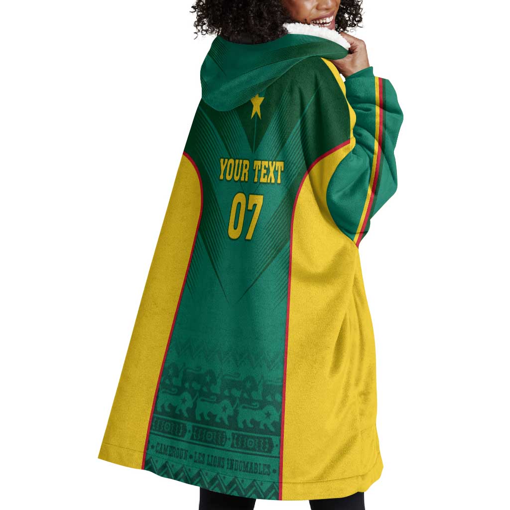 Custom Cameroon Football Wearable Blanket Hoodie Nations Cup 2024 Les Lions Indomptables LT7