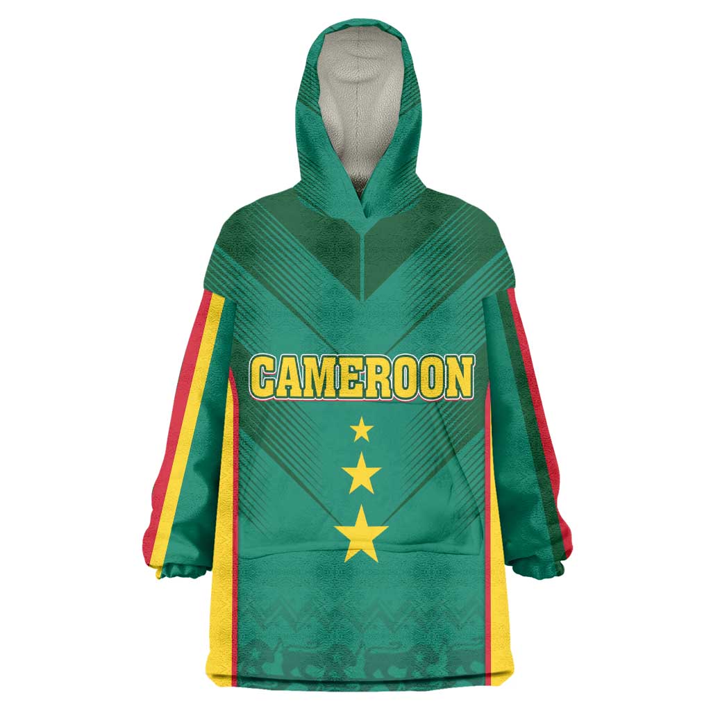 Custom Cameroon Football Wearable Blanket Hoodie Nations Cup 2024 Les Lions Indomptables LT7