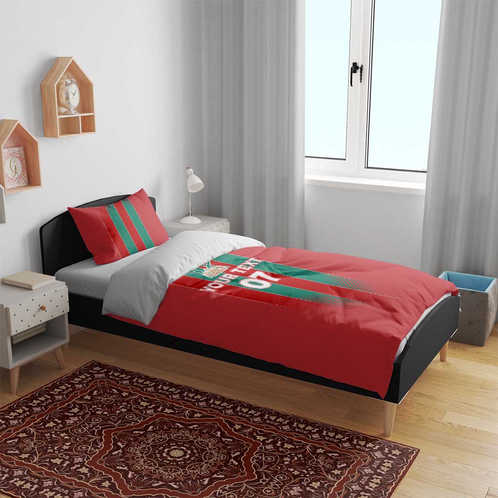 Custom Morocco Football Bedding Set Nations Cup 2024 Atlas Lions LT7