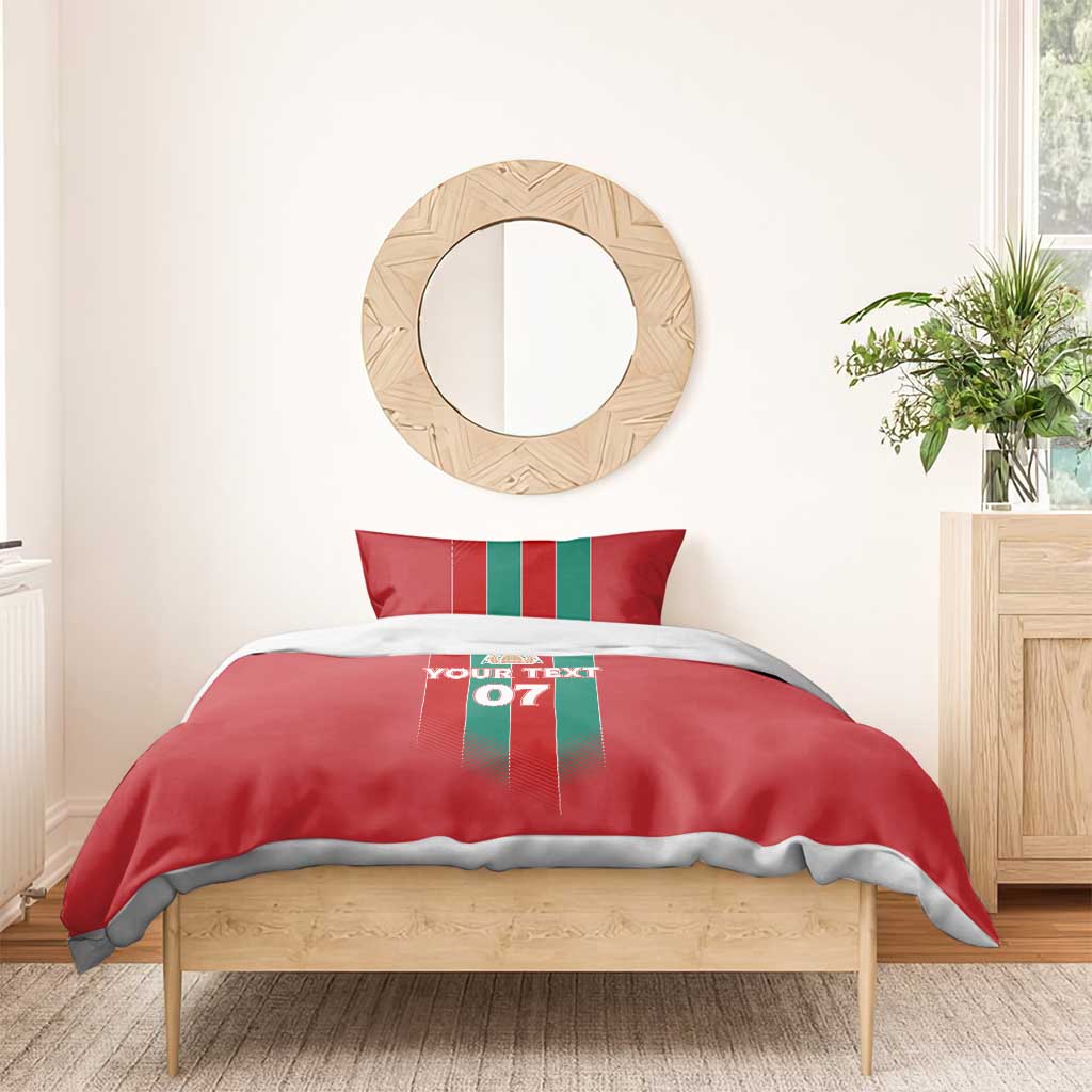 Custom Morocco Football Bedding Set Nations Cup 2024 Atlas Lions LT7