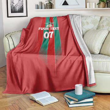 Custom Morocco Football Blanket Nations Cup 2024 Atlas Lions LT7