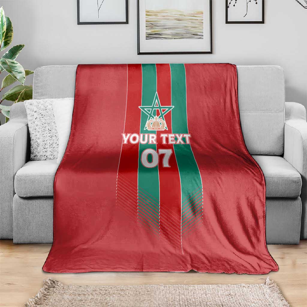 Custom Morocco Football Blanket Nations Cup 2024 Atlas Lions LT7