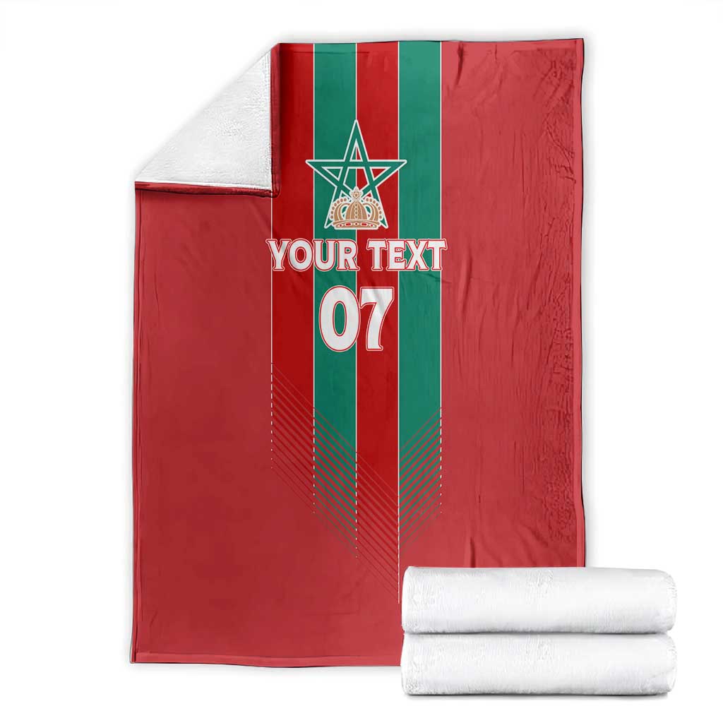 Custom Morocco Football Blanket Nations Cup 2024 Atlas Lions LT7