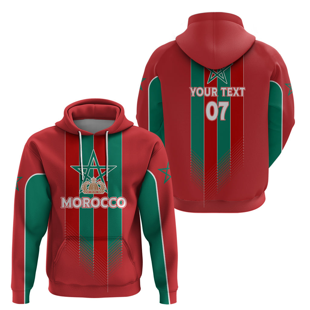 Custom Morocco Football Hoodie Nations Cup 2024 Atlas Lions LT7
