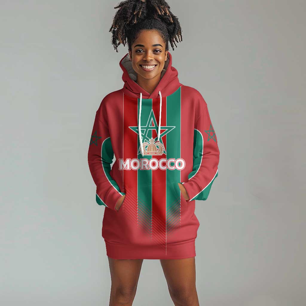 Custom Morocco Football Hoodie Dress Nations Cup 2024 Atlas Lions LT7