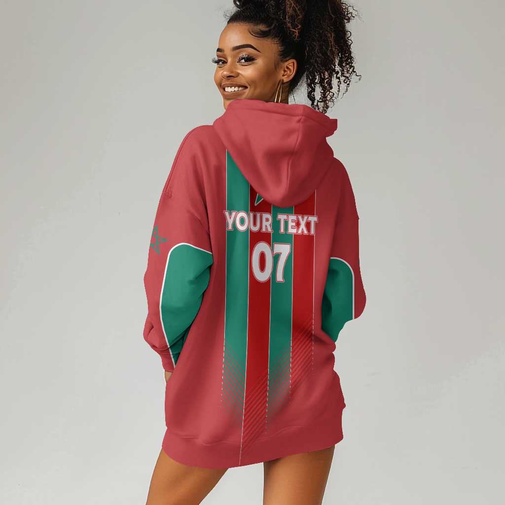Custom Morocco Football Hoodie Dress Nations Cup 2024 Atlas Lions LT7