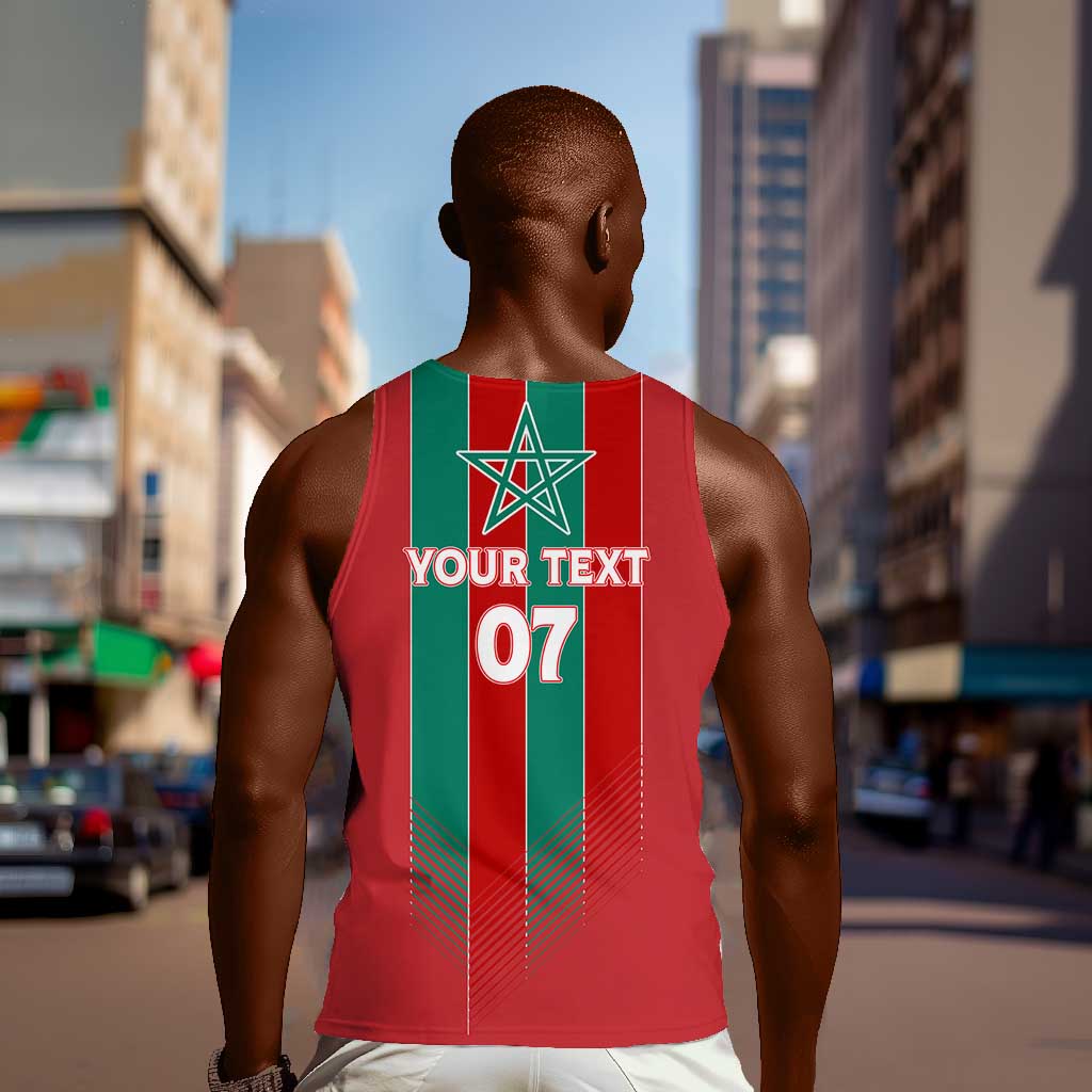 Custom Morocco Football Men Tank Top Nations Cup 2024 Atlas Lions LT7