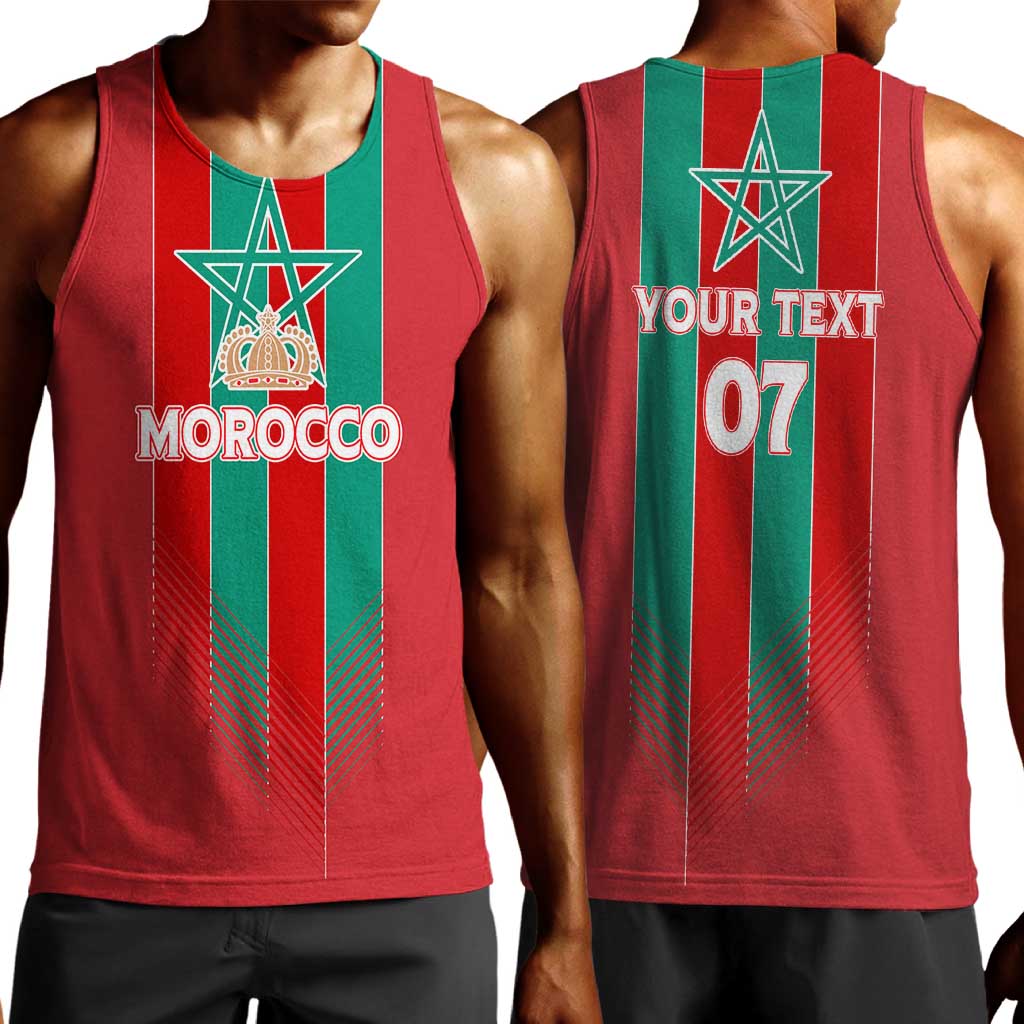Custom Morocco Football Men Tank Top Nations Cup 2024 Atlas Lions LT7