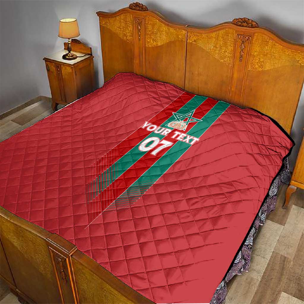 Custom Morocco Football Quilt Nations Cup 2024 Atlas Lions LT7