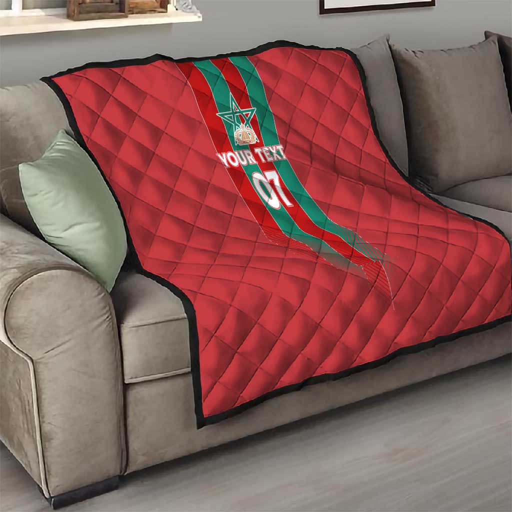 Custom Morocco Football Quilt Nations Cup 2024 Atlas Lions LT7