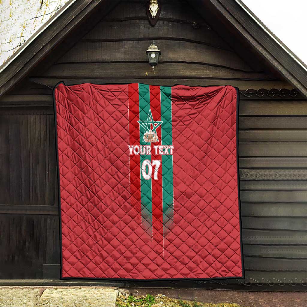 Custom Morocco Football Quilt Nations Cup 2024 Atlas Lions LT7