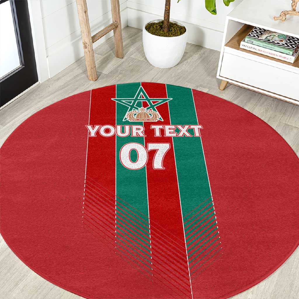 Custom Morocco Football Round Carpet Nations Cup 2024 Atlas Lions LT7