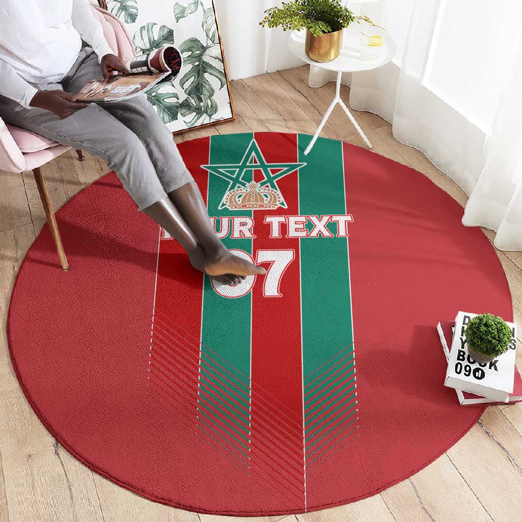 Custom Morocco Football Round Carpet Nations Cup 2024 Atlas Lions LT7