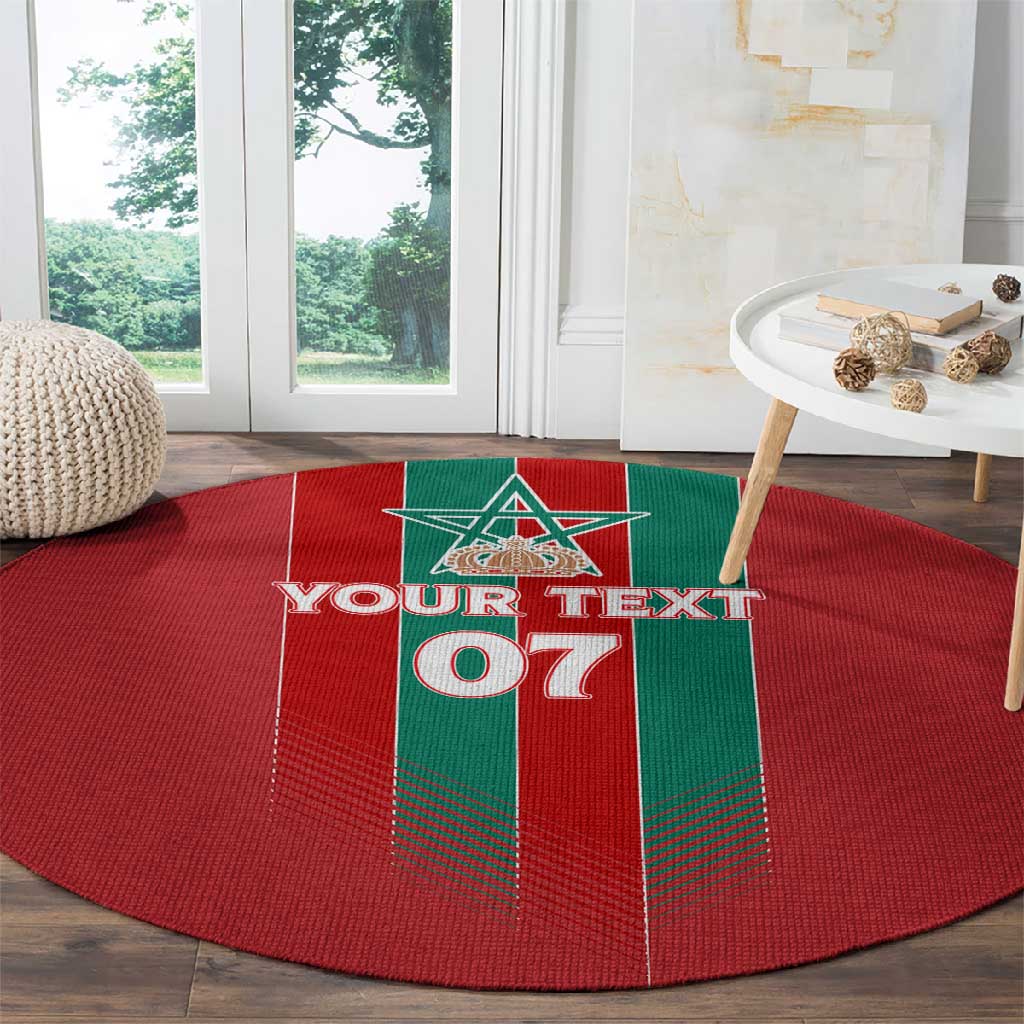 Custom Morocco Football Round Carpet Nations Cup 2024 Atlas Lions LT7