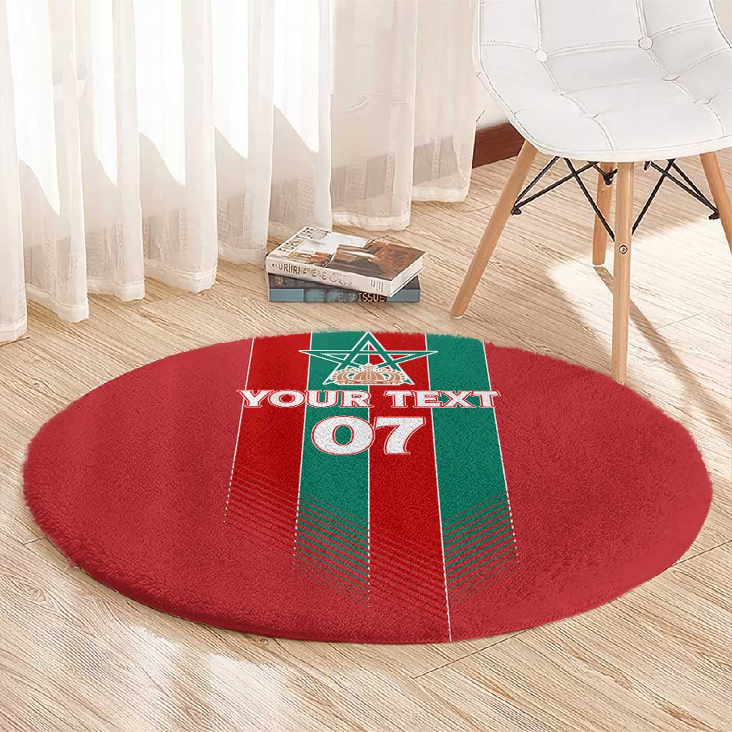 Custom Morocco Football Round Carpet Nations Cup 2024 Atlas Lions LT7