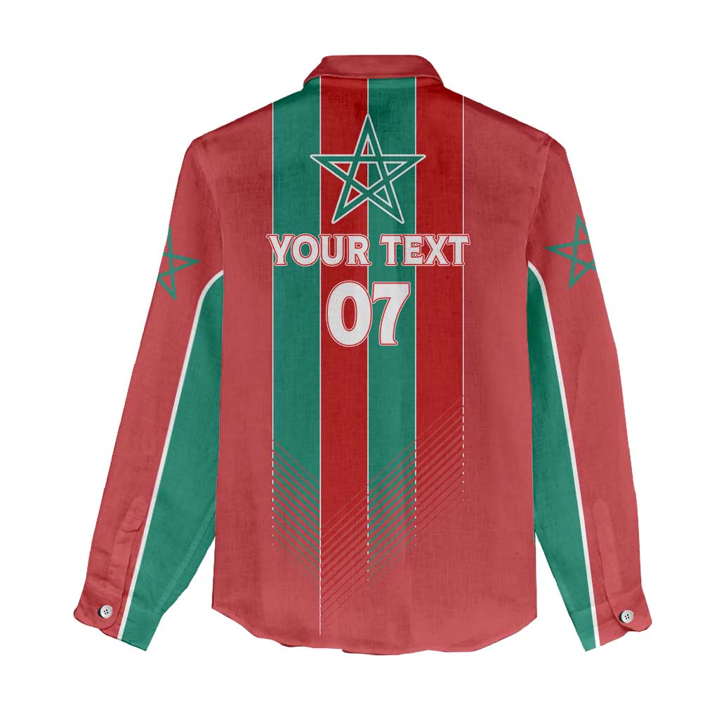 Custom Morocco Football Women Casual Shirt Nations Cup 2024 Atlas Lions LT7