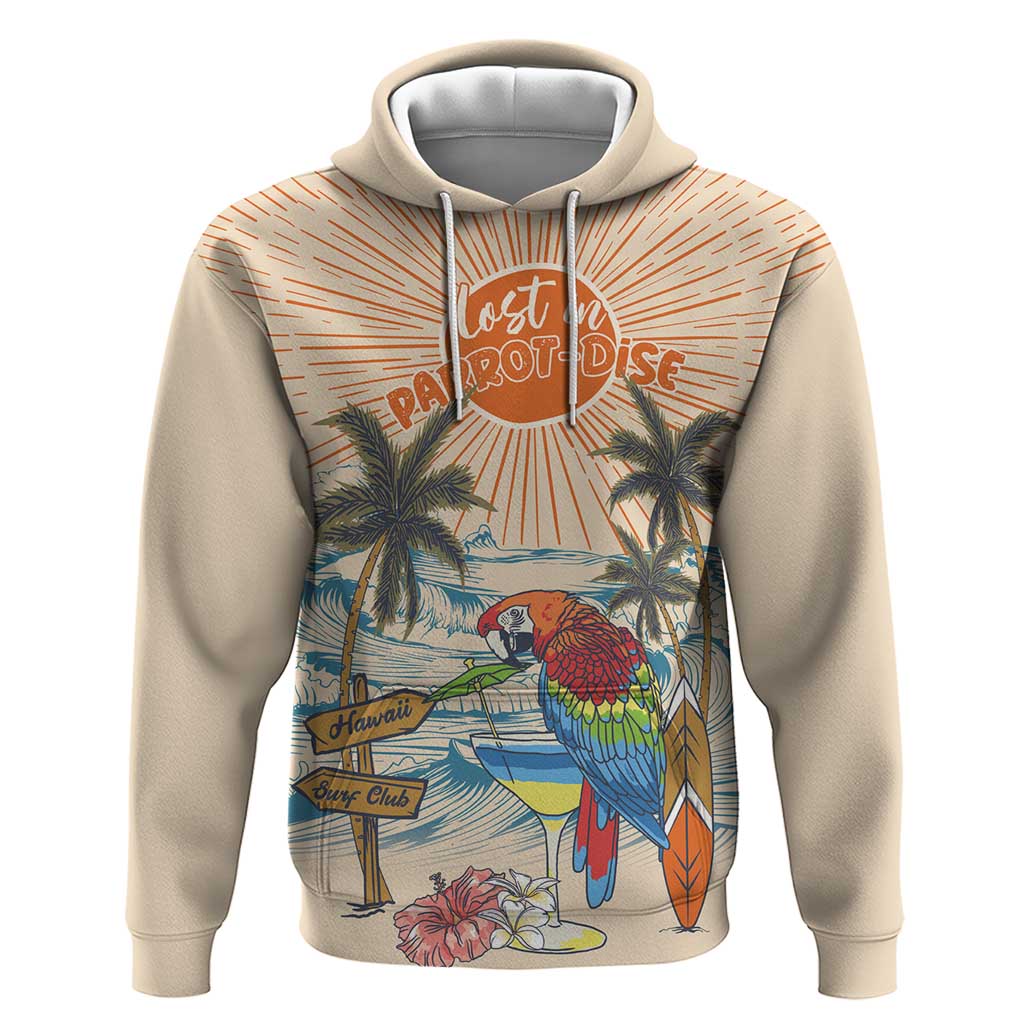 Personalized Christmas In July - Hawaii Retro Hoodie Lost In Parrot-dise LT7