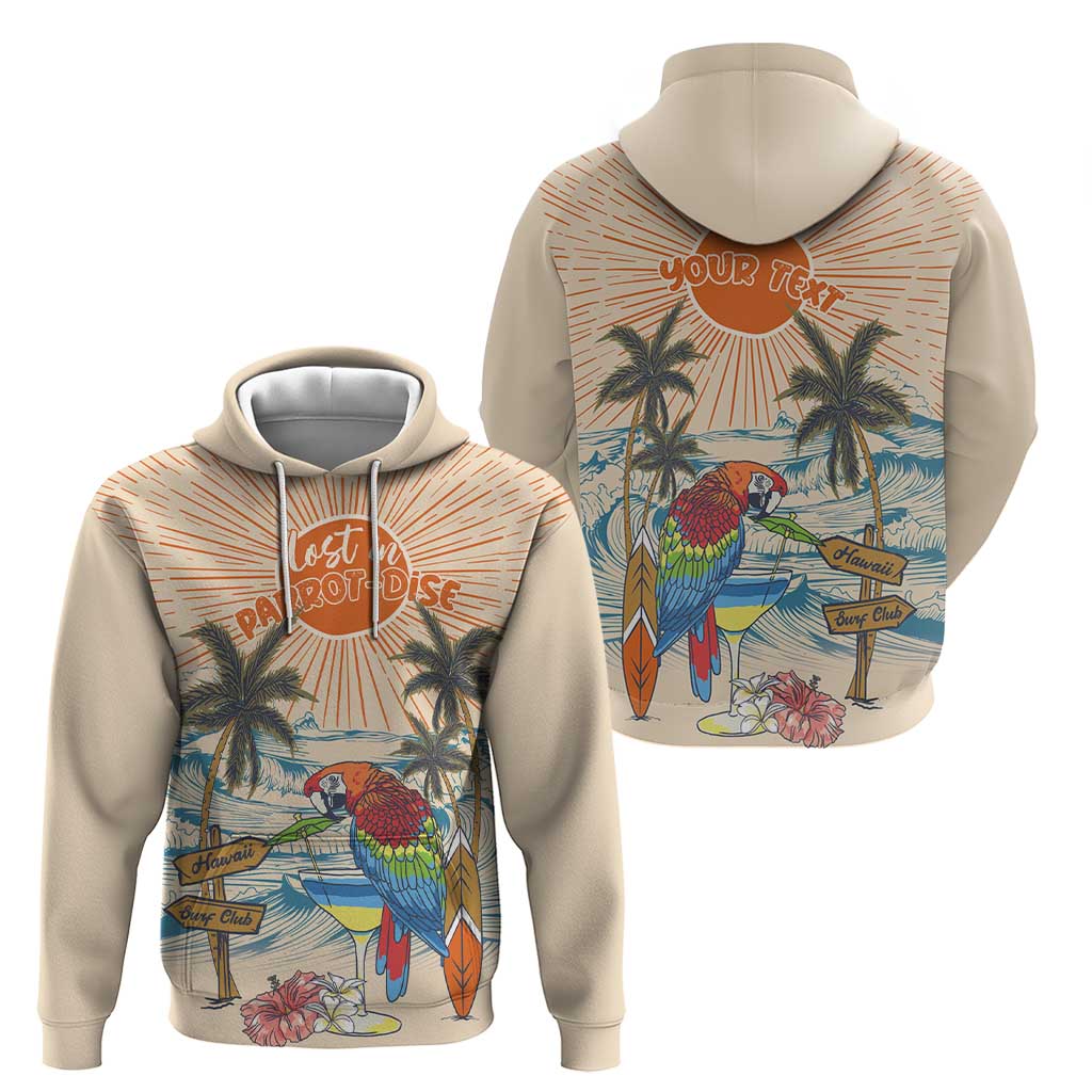 Personalized Christmas In July - Hawaii Retro Hoodie Lost In Parrot-dise LT7