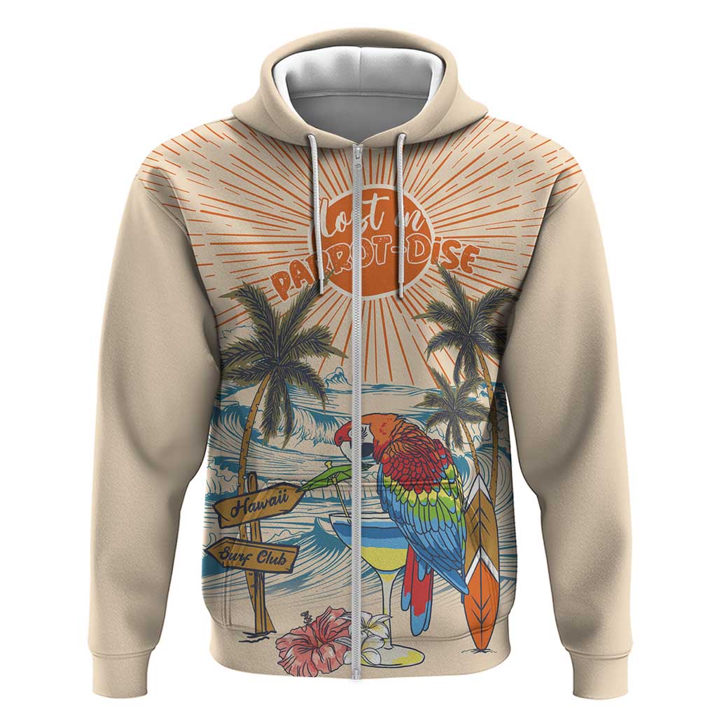Personalized Christmas In July - Hawaii Retro Hoodie Lost In Parrot-dise LT7