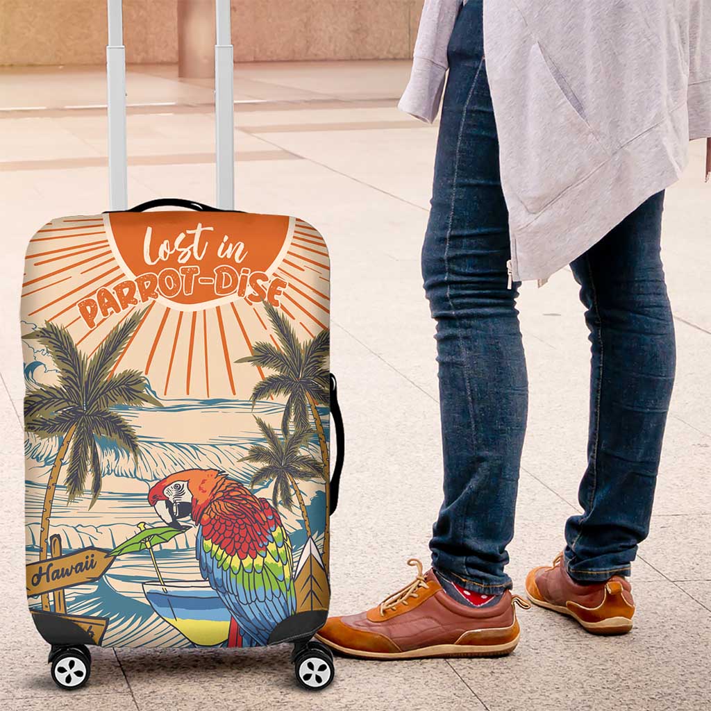 Christmas In July - Hawaii Retro Luggage Cover Lost In Parrot-dise LT7