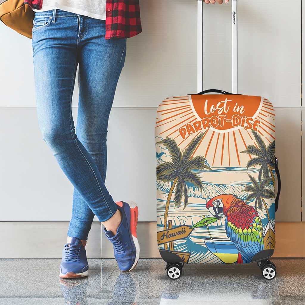 Christmas In July - Hawaii Retro Luggage Cover Lost In Parrot-dise LT7