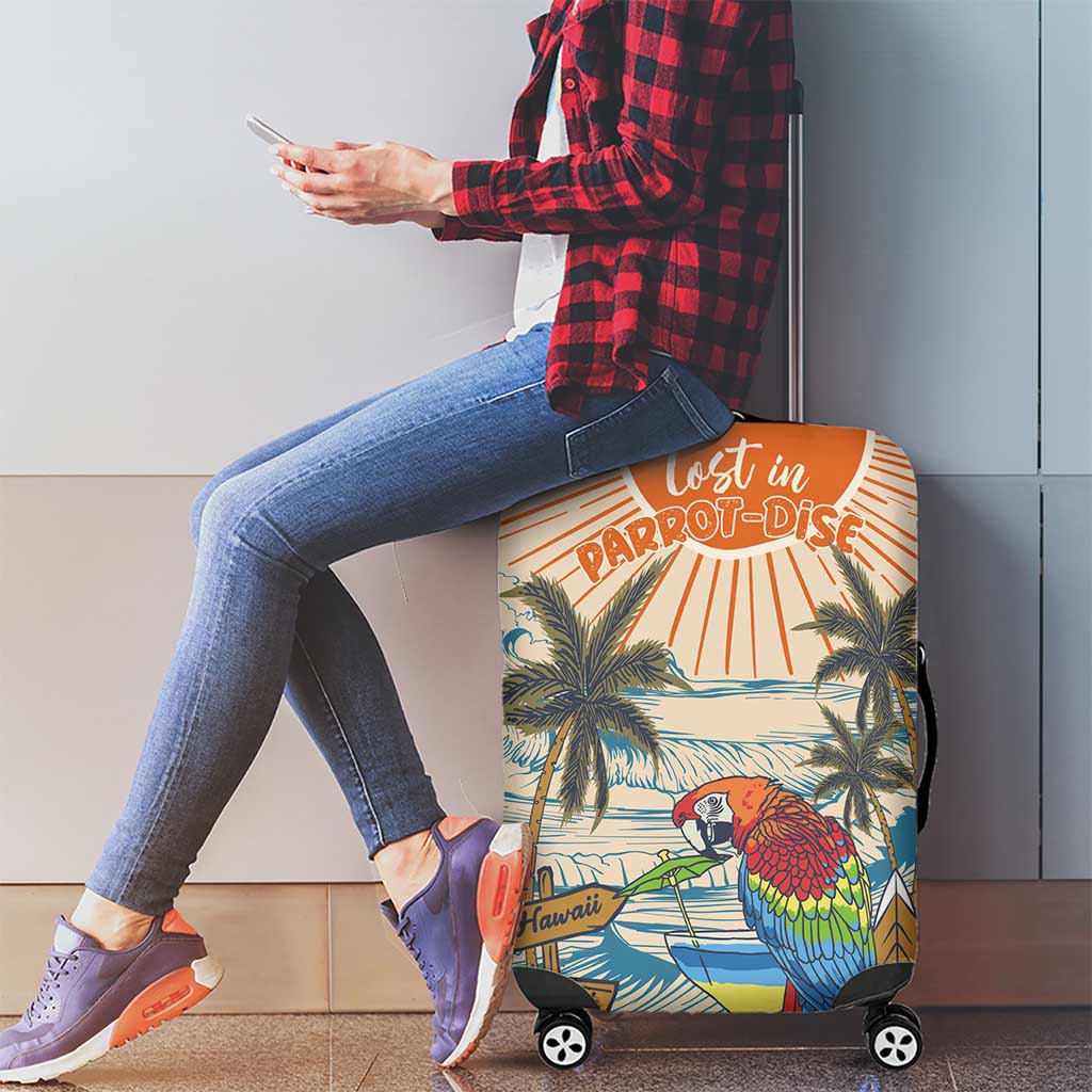 Christmas In July - Hawaii Retro Luggage Cover Lost In Parrot-dise LT7