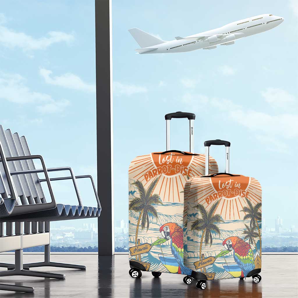 Christmas In July - Hawaii Retro Luggage Cover Lost In Parrot-dise LT7