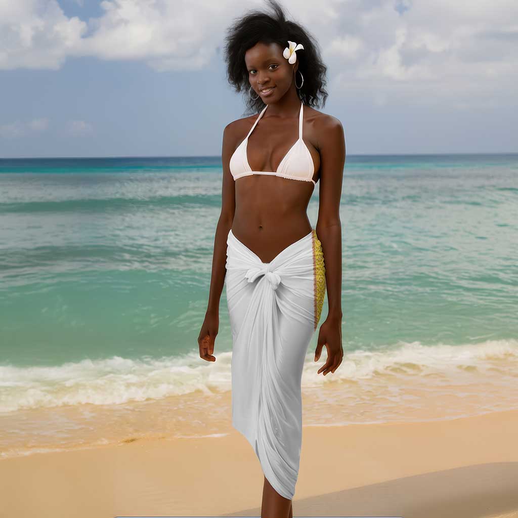 Habesha Motifs Ethiopia Sarong Tilet White Gold LT7