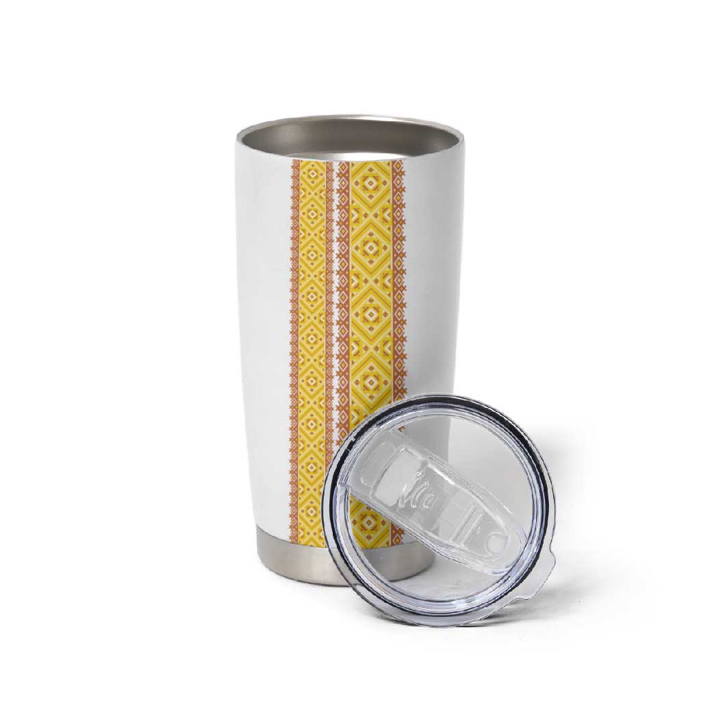 Habesha Motifs Ethiopia Tumbler Cup Tilet White Gold LT7