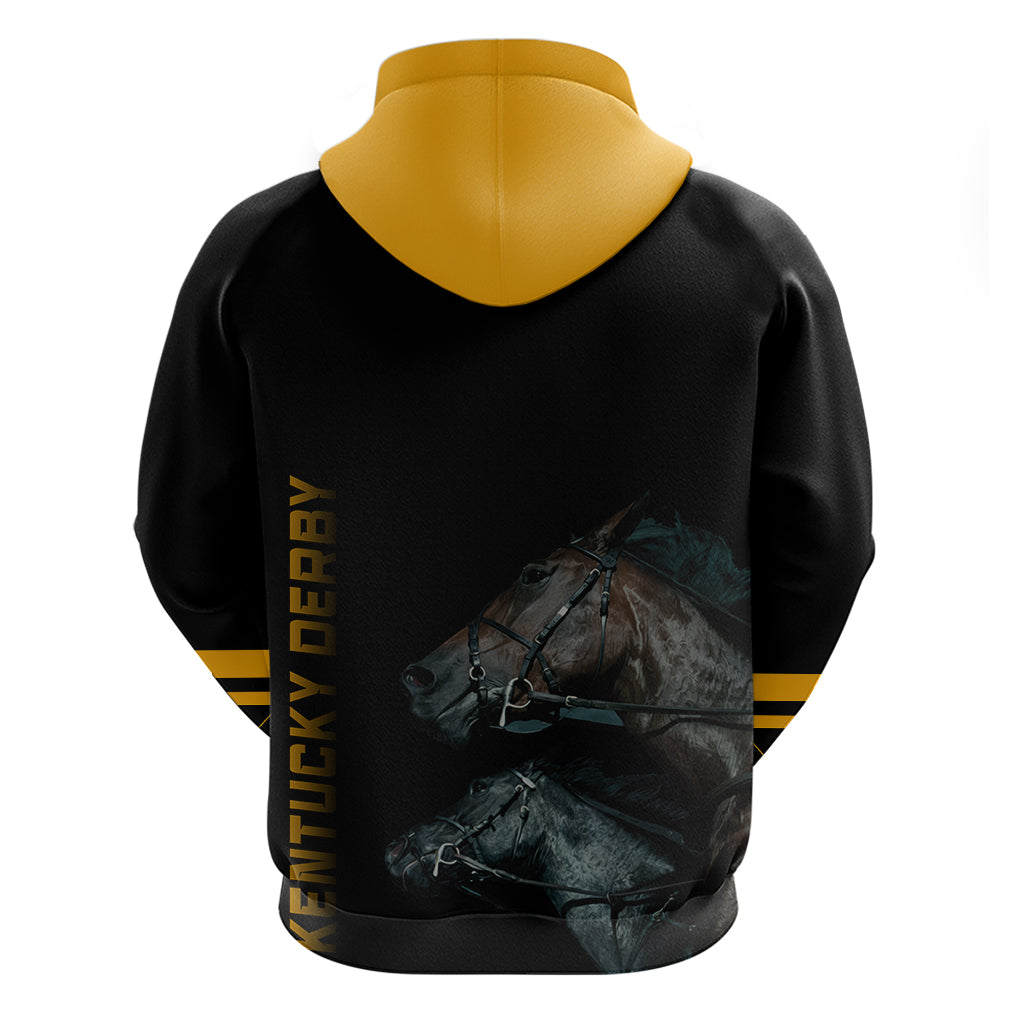 Kentucky Horse Racing Hoodie Luxury Black And Gold LT7
