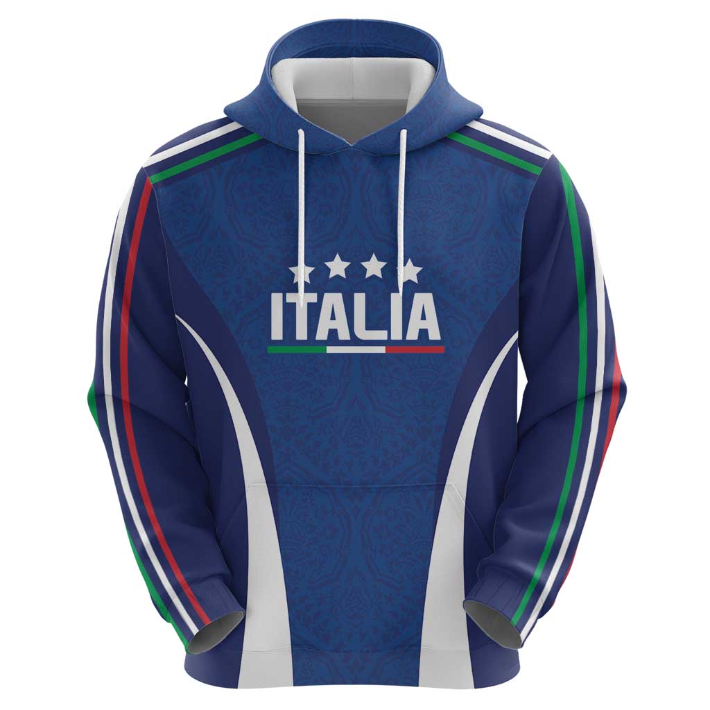 Italy Football 2024 Custom Hoodie Gli Azzurri - Renaissance Inspired LT7