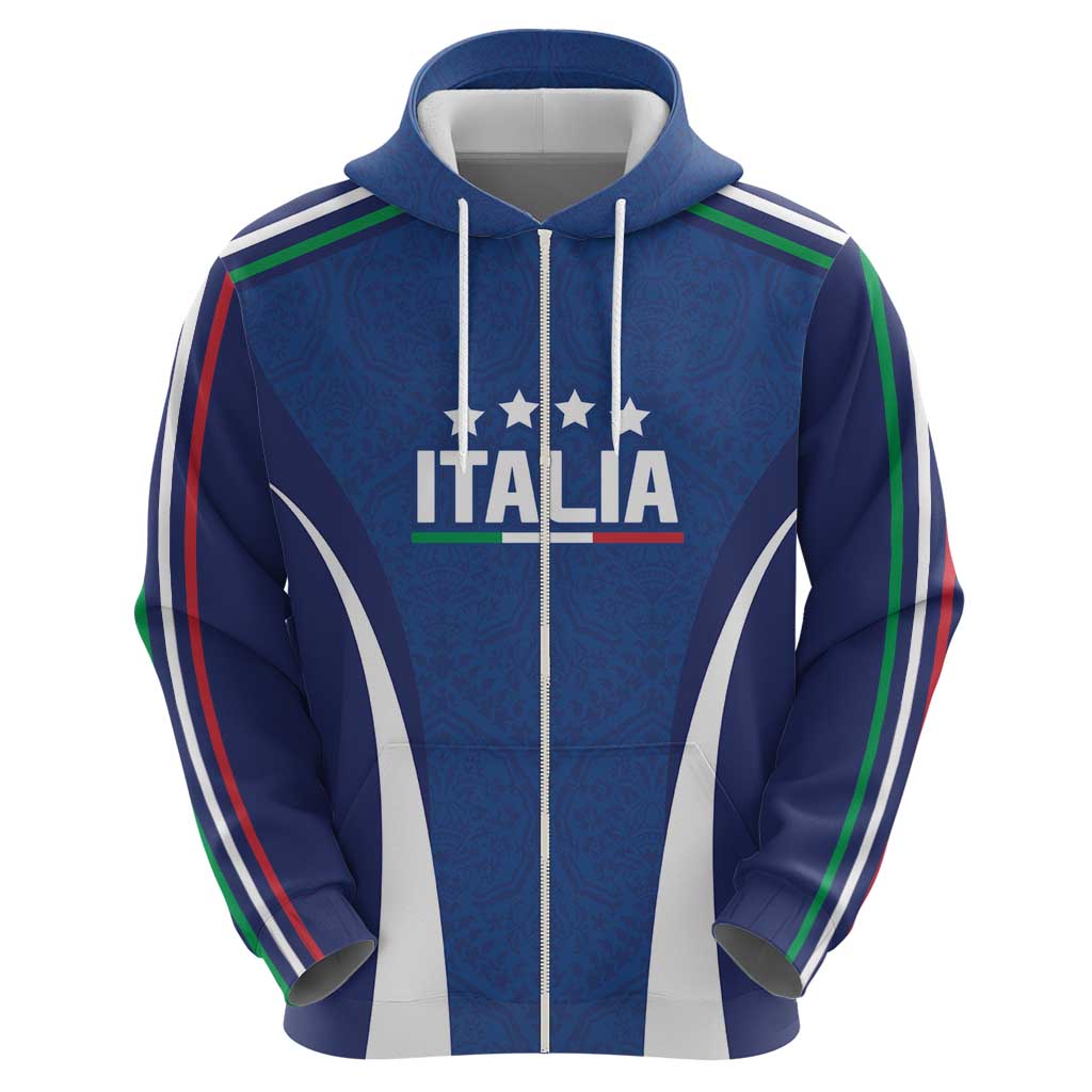 Italy Football 2024 Custom Hoodie Gli Azzurri - Renaissance Inspired LT7