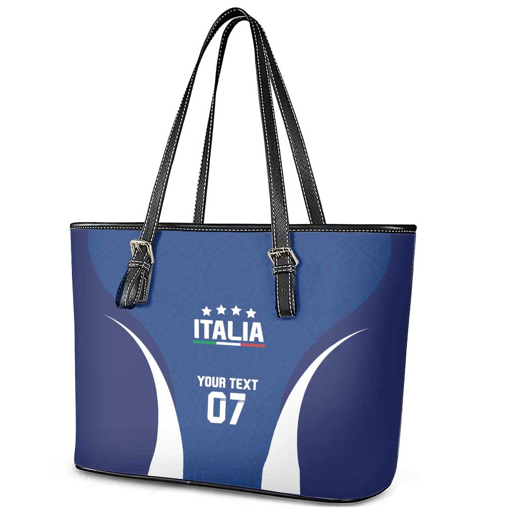 Italy Football 2024 Custom Leather Tote Bag Gli Azzurri - Renaissance Inspired LT7