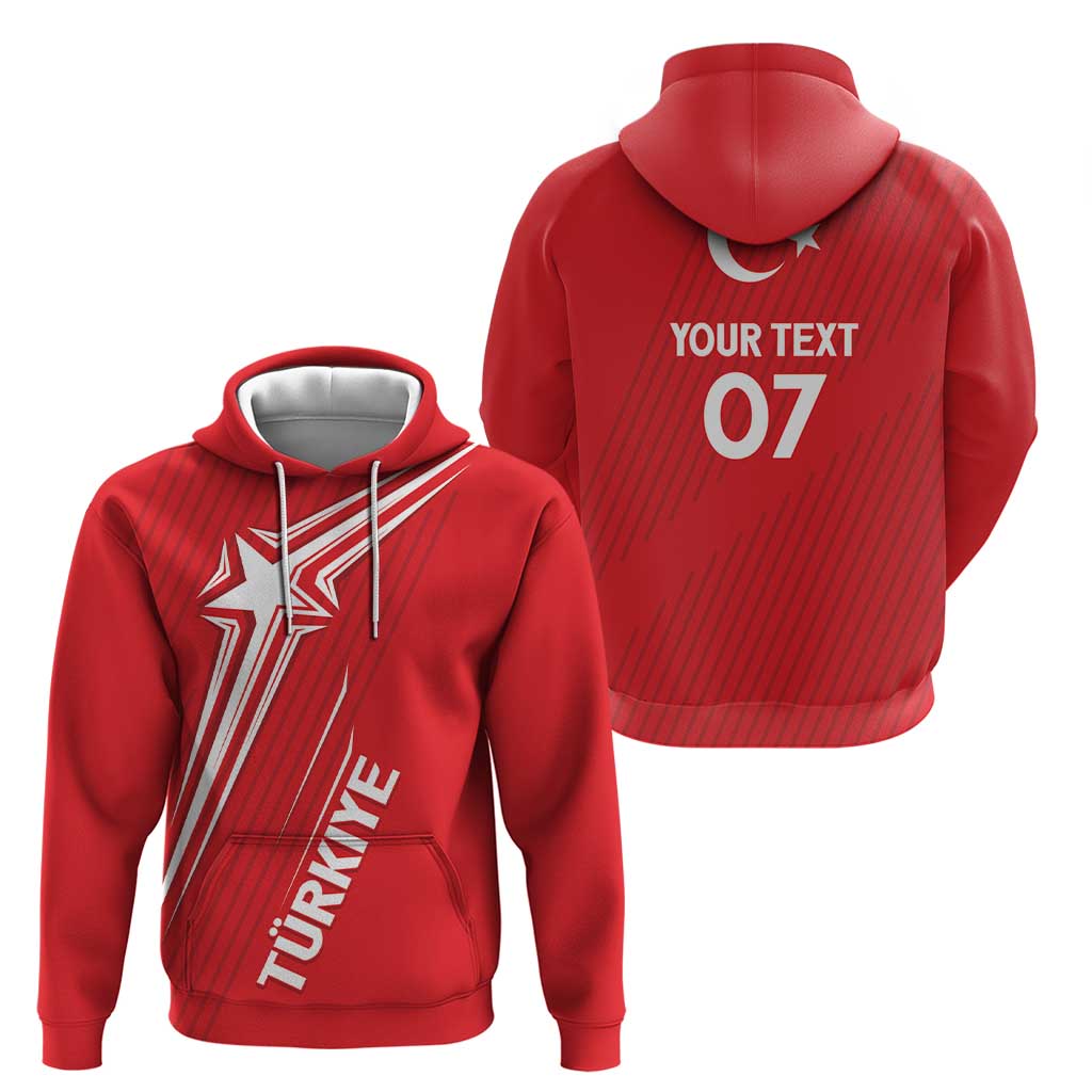 Turkiye Football 2024 Custom Hoodie Crescent-Stars Basic Style LT7