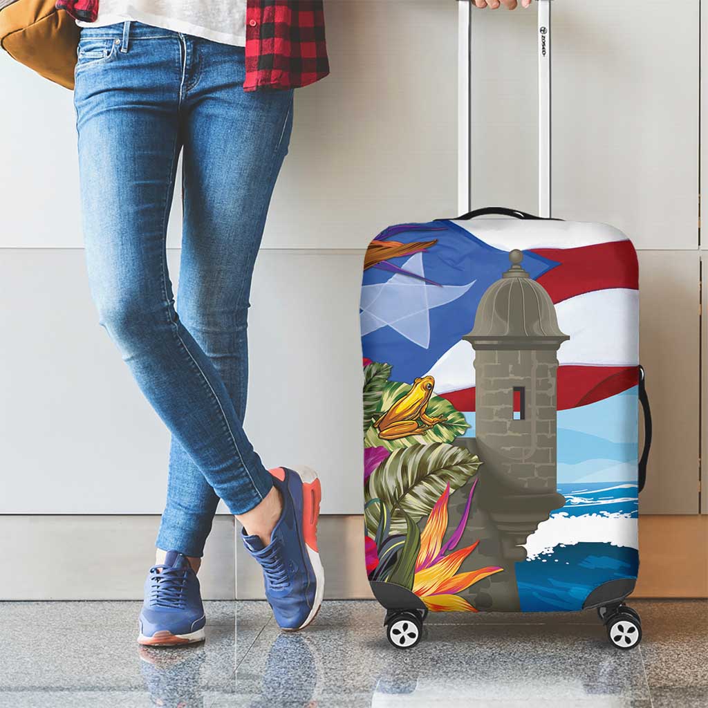 Puerto Rico El Morro Luggage Cover Boriken Seascape LT7