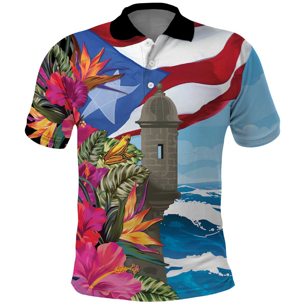 Puerto Rico El Morro Polo Shirt Boriken Seascape LT7