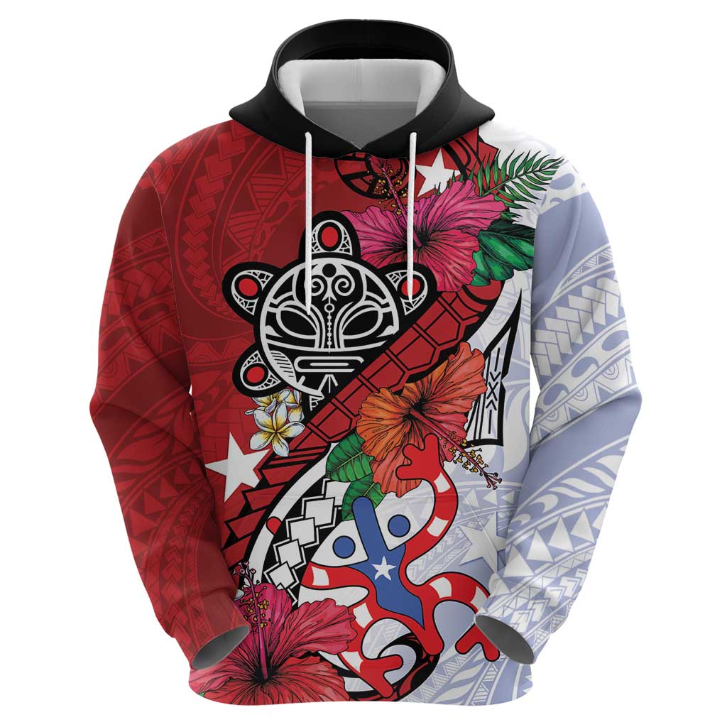 Puerto Rico Boricua Hoodie Taino - Polynesia Tribal Mix LT7