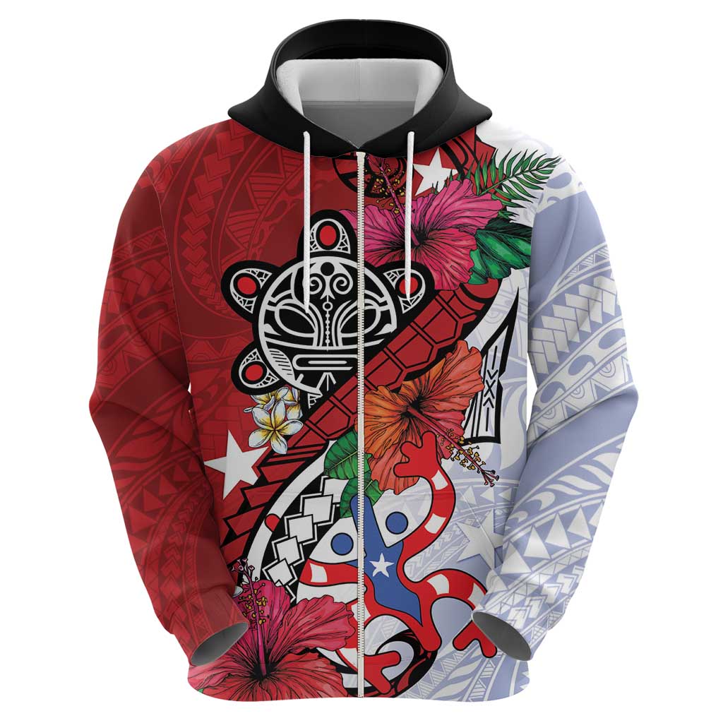 Puerto Rico Boricua Hoodie Taino - Polynesia Tribal Mix LT7