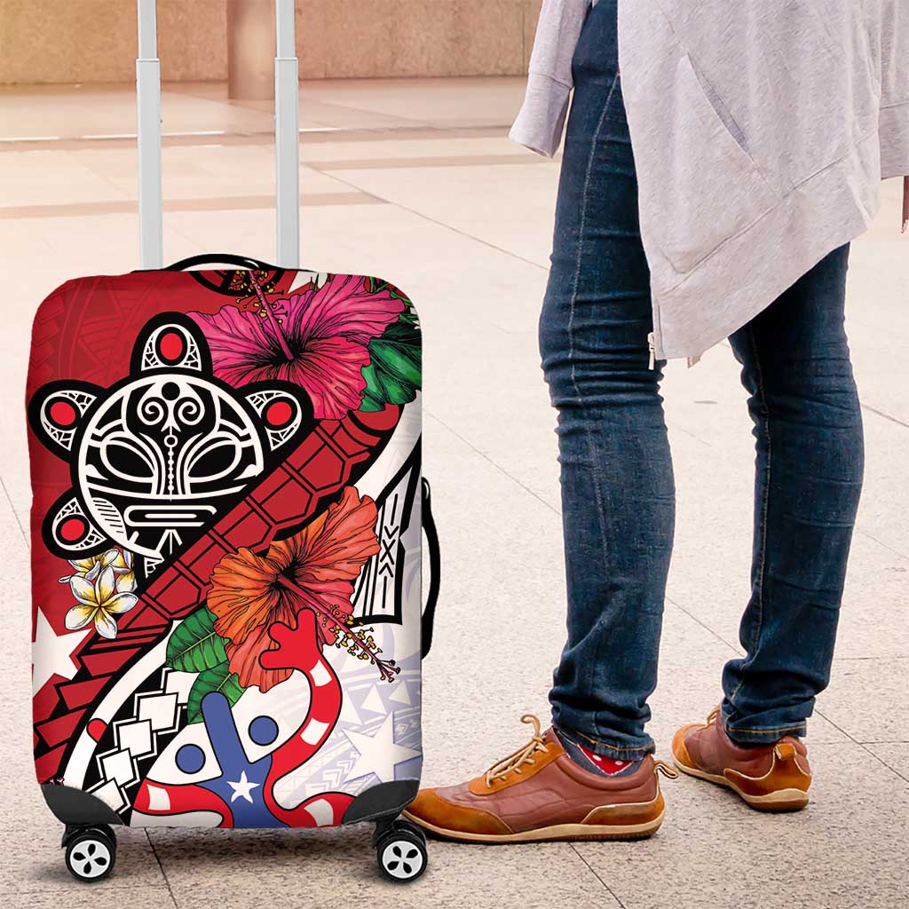 Puerto Rico Boricua Luggage Cover Taino - Polynesia Tribal Mix LT7