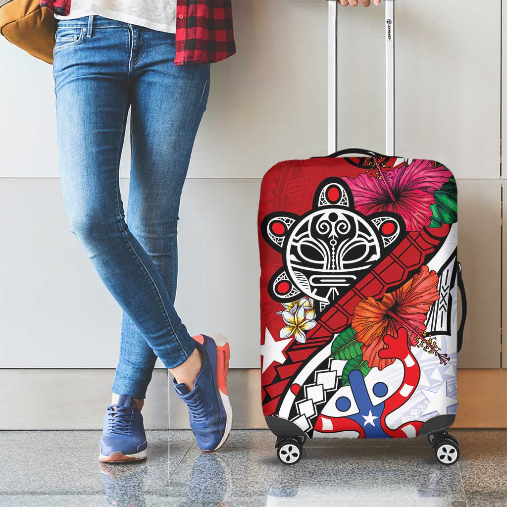 Puerto Rico Boricua Luggage Cover Taino - Polynesia Tribal Mix LT7