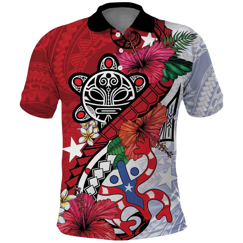 Puerto Rico Boricua Polo Shirt Taino - Polynesia Tribal Mix LT7