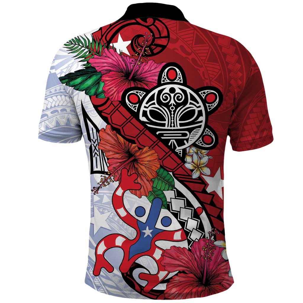Puerto Rico Boricua Polo Shirt Taino - Polynesia Tribal Mix LT7