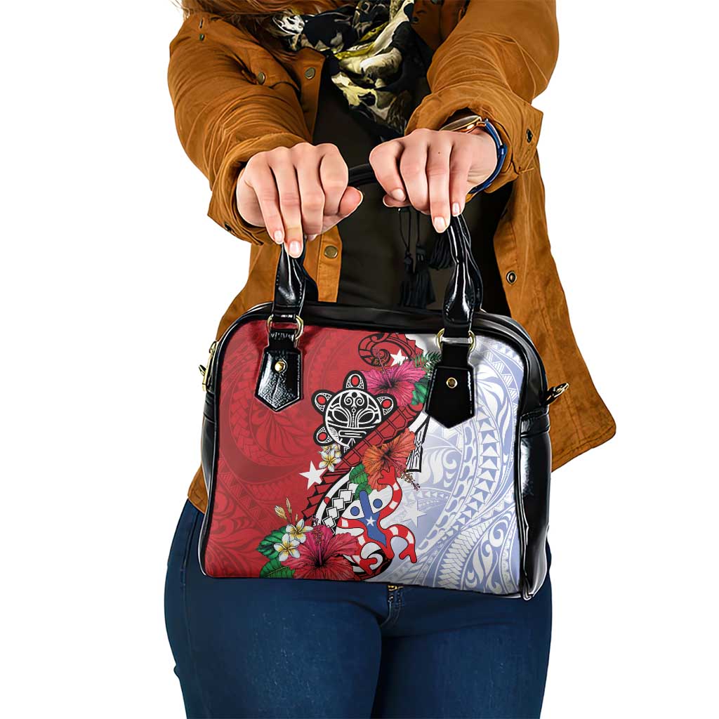 Puerto Rico Boricua Shoulder Handbag Taino - Polynesia Tribal Mix LT7