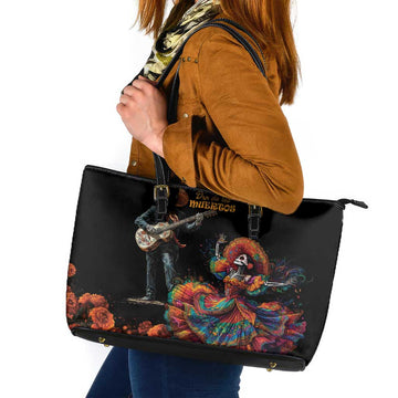 Mexico Dia de los Muertos Leather Tote Bag La Calavera Catrina LT7