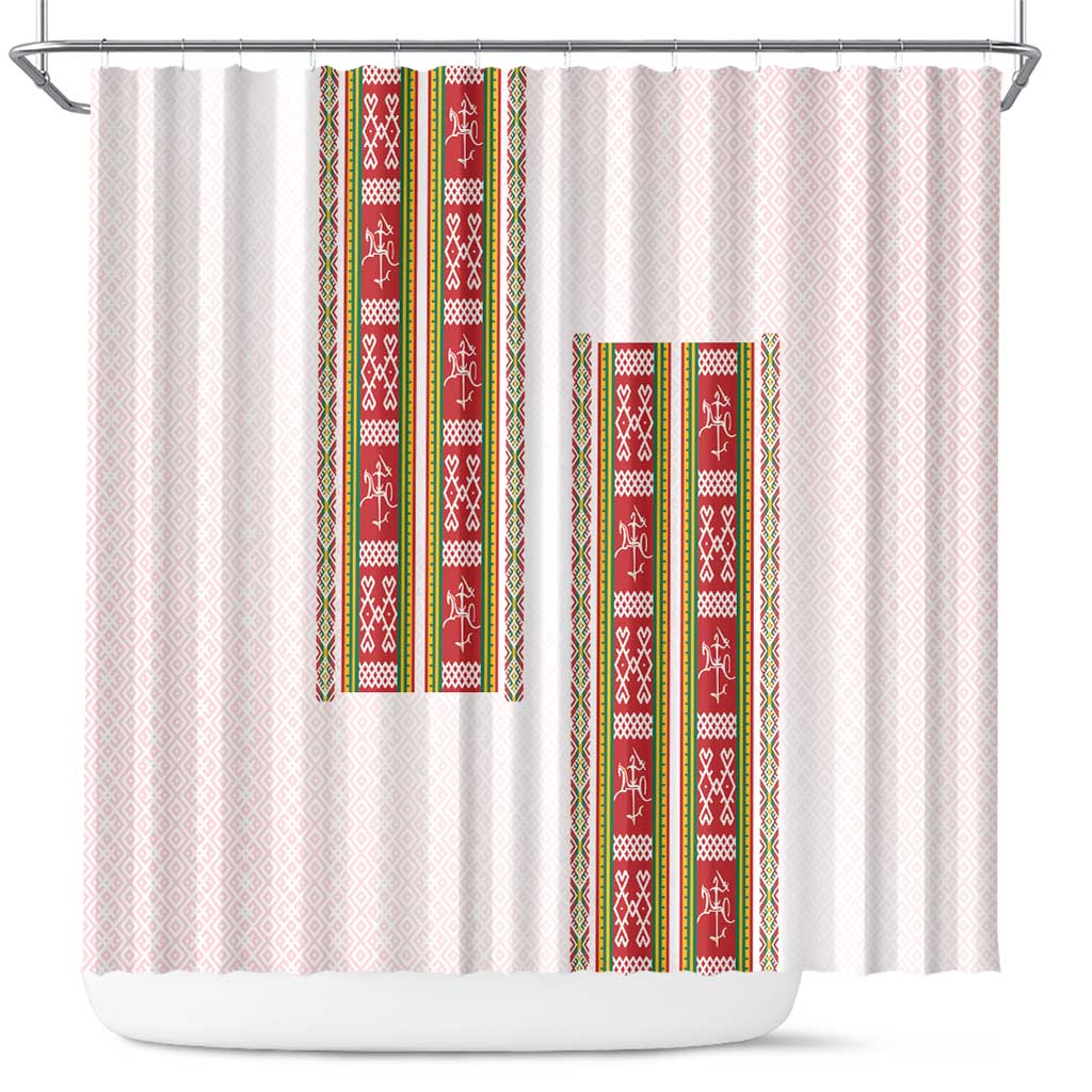 Lithuania Folk Pattern Vytis Motif Shower Curtain LT7