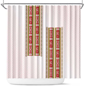 Lithuania Folk Pattern Vytis Motif Shower Curtain LT7