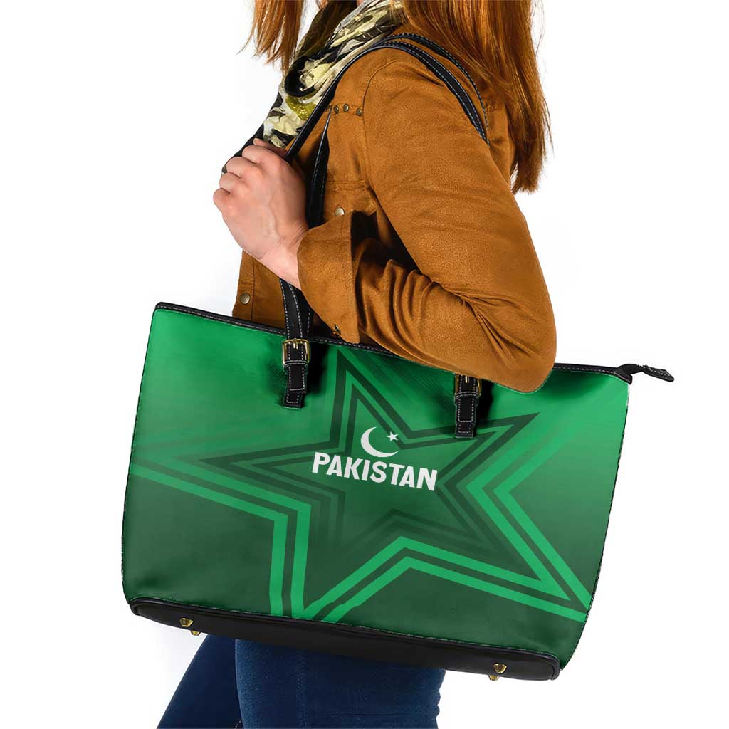 Pakistan Cricket World Cup 2024 Leather Tote Bag Star Jersey Inspired LT7