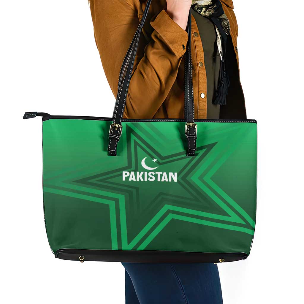 Pakistan Cricket World Cup 2024 Leather Tote Bag Star Jersey Inspired LT7