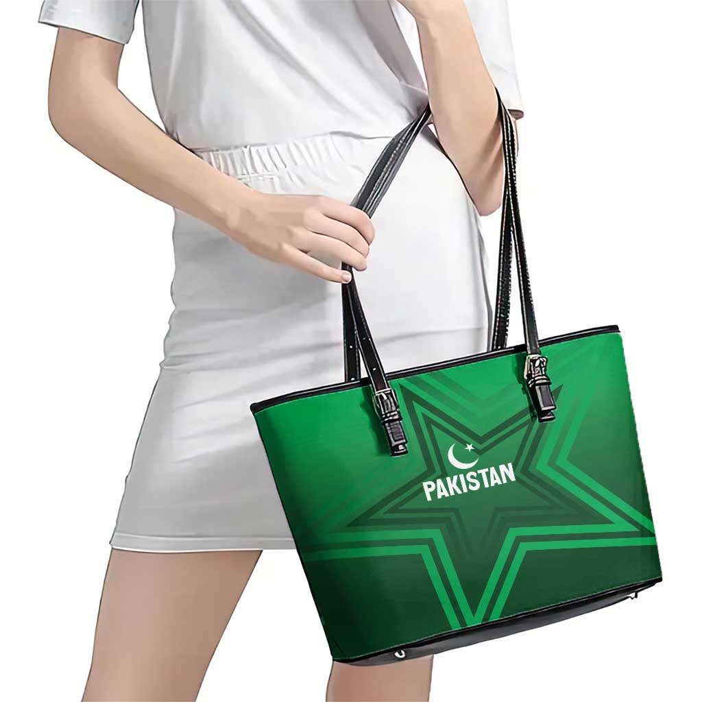 Pakistan Cricket World Cup 2024 Leather Tote Bag Star Jersey Inspired LT7